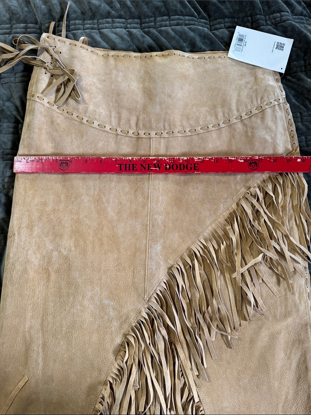 NWT Scully Tan Suede Asymmetrical Fringe Skirt - Picture 7 of 10